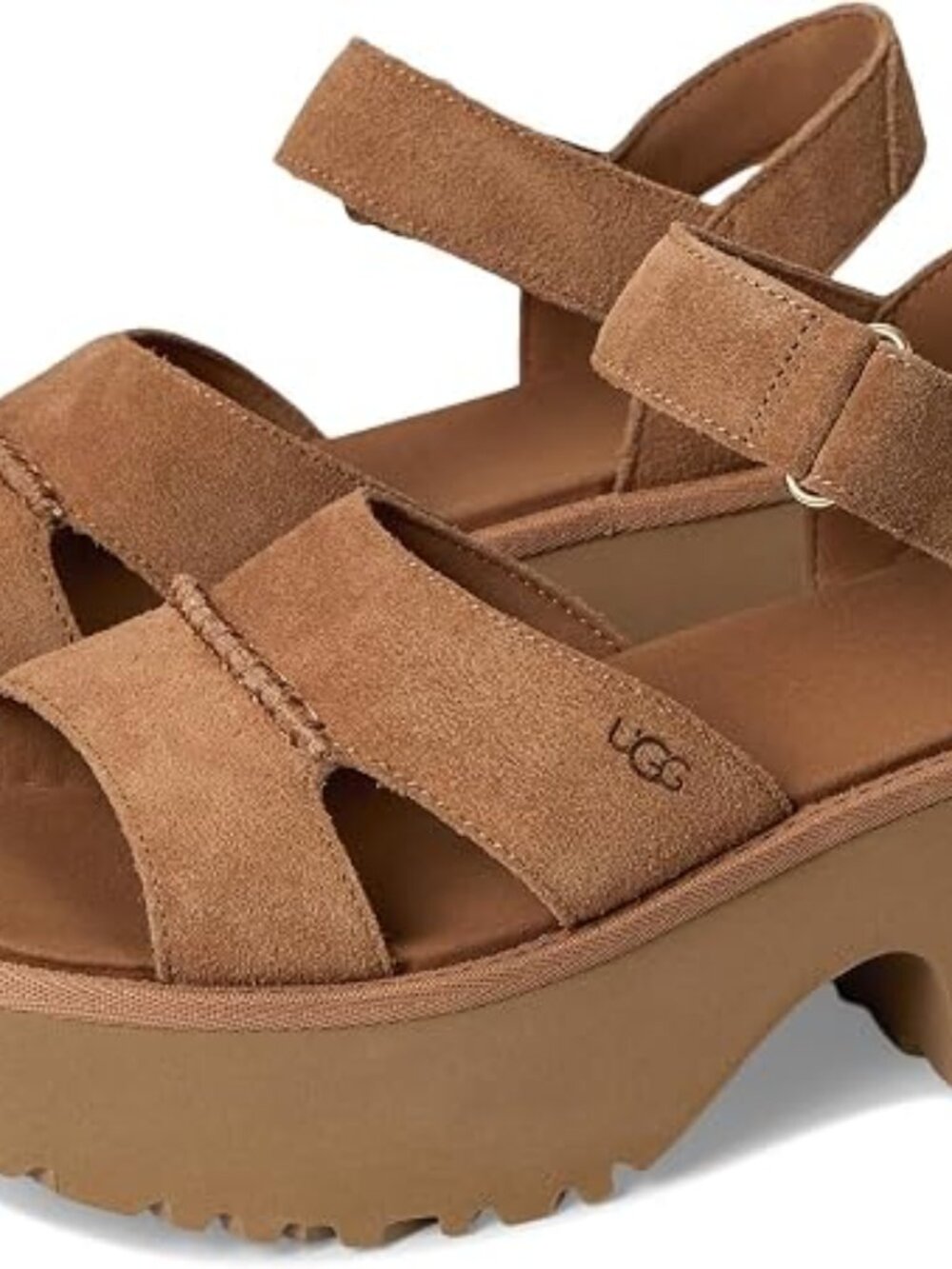 UGG New Heights BRAND NEW Chestnut Suede Platform Sandals BRAND